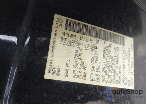 2017 Nissan Frontier Sv z USA, uszkodzony, nr VIN 1N6DD0ER6HN765397